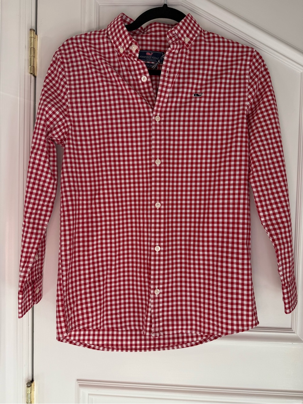 NWT Vineyard Vines Rockridge Whale Shirt Calypso Red Gingham M